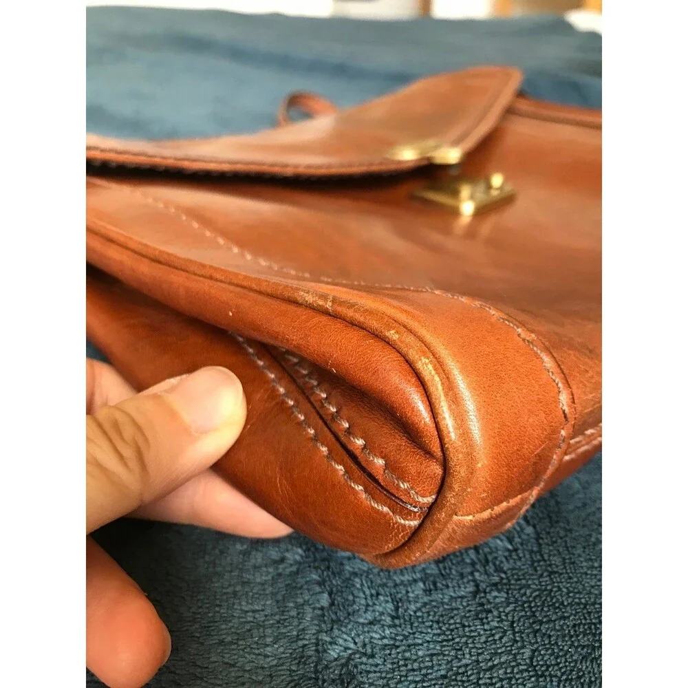 Vintage The bridge messenger laptop briefcase in English saddle
